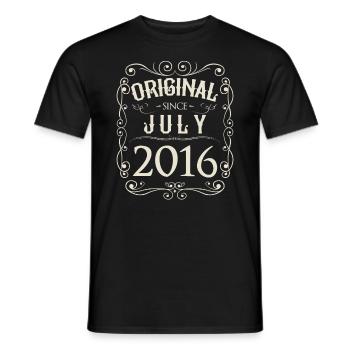 Vintage - Original since July 2016 Birthday - Men's T-Shirt - black - Front - AI Model Male 178 light (178cm)