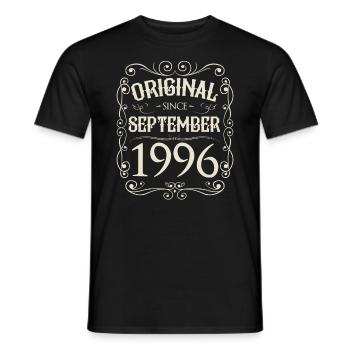 Vintage - Original since September 1996 Geburtstag - Männer T-Shirt - Schwarz - Vorne - AI Model Male 178 light (178cm)