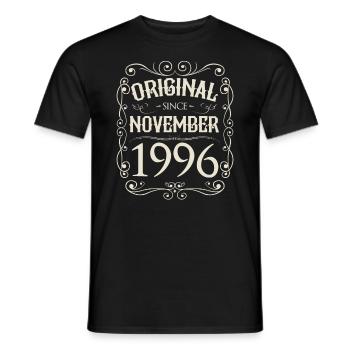 Vintage - Original since November 1996 Geburtstag - Männer T-Shirt - Schwarz - Vorne - AI Model Male 178 light (178cm)