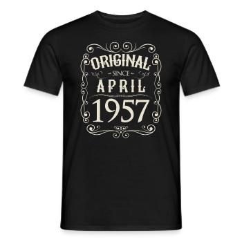 Vintage - Original since April 1957 Geburtstag - Männer T-Shirt - Schwarz - Vorne - AI Model Male 178 light (178cm)