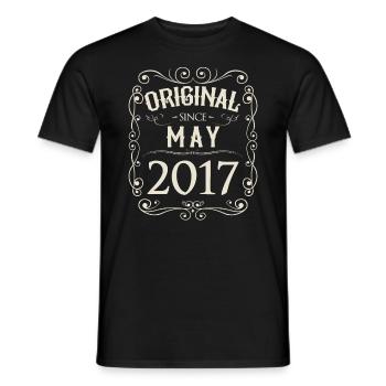 Vintage - Original since May 2017 birthday - Men's T-Shirt - black - Front - AI Model Male 178 light (178cm)