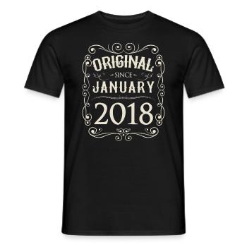 Vintage - Original since January 2018 birthday - Men's T-Shirt - black - Front - AI Model Male 178 light (178cm)