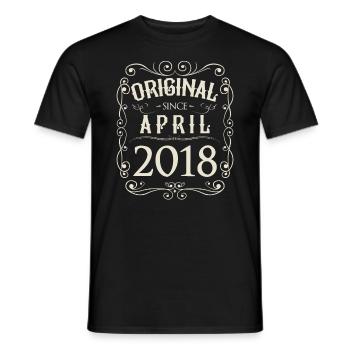 Vintage - Original since April 2018 birthday - Men's T-Shirt - black - Front - AI Model Male 178 light (178cm)