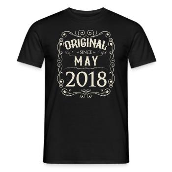 Vintage - Original since May 2018 birthday - Men's T-Shirt - black - Front - AI Model Male 178 light (178cm)