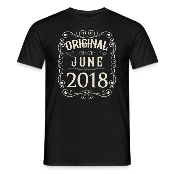 Vintage - Original since June 2018 birthday - Men's T-Shirt - black - Front - AI Model Male 178 light (178cm)