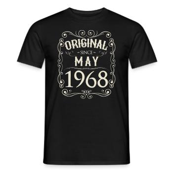 Vintage - Original since Mai 1968 Geburtstag - Männer T-Shirt - Schwarz - Vorne - AI Model Male 178 light (178cm)