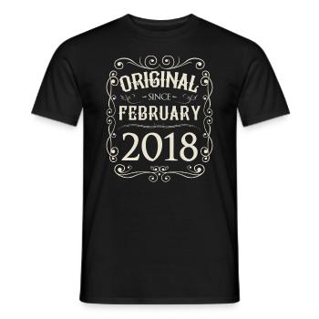 Vintage - Original since February 2018 birthday - Men's T-Shirt - black - Front - AI Model Male 178 light (178cm)