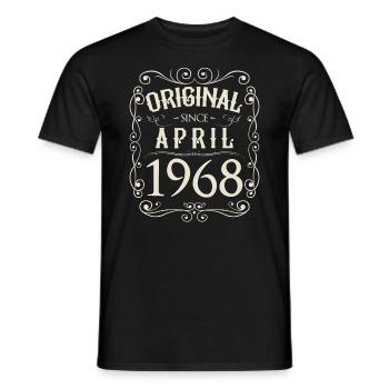 Vintage - Original since April 1968 Geburtstag - Männer T-Shirt - Schwarz - Vorne - AI Model Male 178 light (178cm)