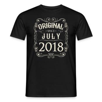 Vintage - Original since July 2018 Birthday - Men's T-Shirt - black - Front - AI Model Male 178 light (178cm)