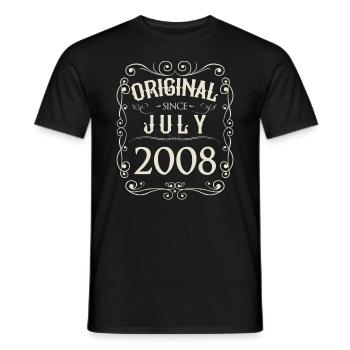 Vintage - Original since Juli 2008 Geburtstag - Männer T-Shirt - Schwarz - Vorne - AI Model Male 178 light (178cm)