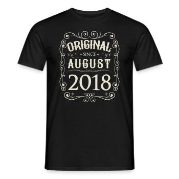 Vintage - Original since August 2018 Birthday - Men's T-Shirt - black - Front - AI Model Male 178 light (178cm)