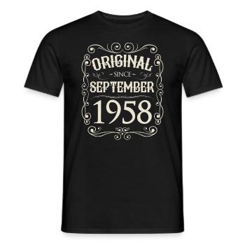 Vintage - Original since September 1958 Geburtstag - Männer T-Shirt - Schwarz - Vorne - AI Model Male 178 light (178cm)