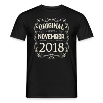 Vintage - Original since November 2018 Birthday - Men's T-Shirt - black - Front - AI Model Male 178 light (178cm)