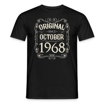 Vintage - Original since Oktober 1968 Geburtstag - Männer T-Shirt - Schwarz - Vorne - AI Model Male 178 light (178cm)