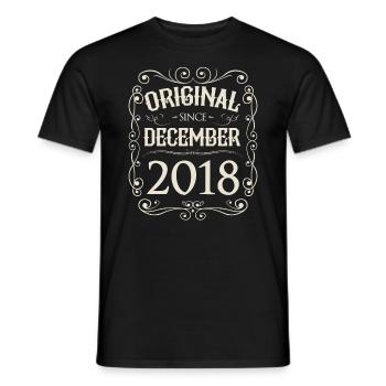 Vintage - Original since December 2018 Birthday - Men's T-Shirt - black - Front - AI Model Male 178 light (178cm)