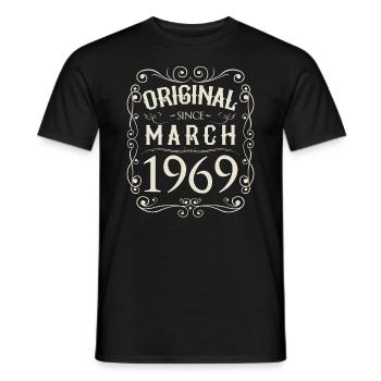 Vintage - Original since März 1969 Geburtstag - Männer T-Shirt - Schwarz - Vorne - AI Model Male 178 light (178cm)