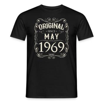Vintage - Original since Mai 1969 Geburtstag - Männer T-Shirt - Schwarz - Vorne - AI Model Male 178 light (178cm)