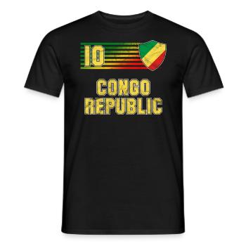Kongo Republik - Männer T-Shirt - Schwarz - Vorne - AI Model Male 178 light (178cm)