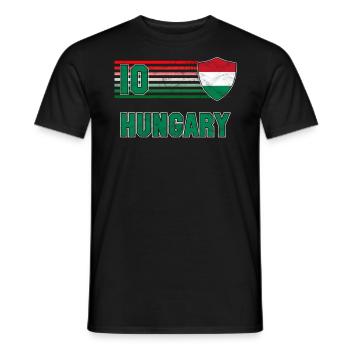 Hongrie - T-shirt homme - noir - Devant - AI Model Male 178 light (178cm)
