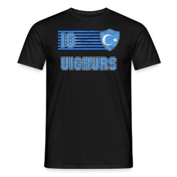 Ouïghours - T-shirt homme - noir - Devant - AI Model Male 178 light (178cm)