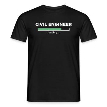 Civil Engineer Loading Professional - Men's T-Shirt - black - Front - AI Model Male 178 light (178cm)