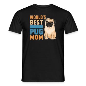 World's Best Pug Mom Cute Canine Appreciation - Men's T-Shirt - black - Front - AI Model Male 178 light (178cm)