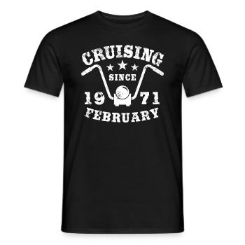 Cruising Biker Geburtstag Februar 1971 Motorrad - Männer T-Shirt - Schwarz - Vorne - AI Model Male 178 light (178cm)