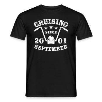 Cruising Biker Geburtstag September 2001 Motorrad - Männer T-Shirt - Schwarz - Vorne - AI Model Male 178 light (178cm)