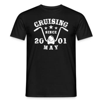 Cruising Biker Geburtstag Mai 2001 Motorrad - Männer T-Shirt - Schwarz - Vorne - AI Model Male 178 light (178cm)