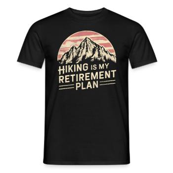 Wandern ist meine Altersvorsorge Outdoor - Männer T-Shirt - Schwarz - Vorne - AI Model Male 178 light (178cm)