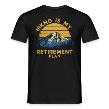 Hiking Is My Retirement Plan Mountain - Men's T-Shirt - black - Front - AI Model Male 178 light (178cm)