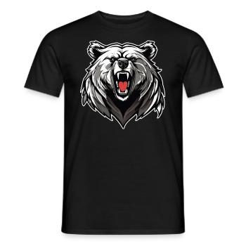 Stolze brüllender Bär - Männer T-Shirt - Schwarz - Vorne - AI Model Male 178 light (178cm)