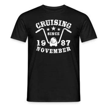 Cruising Biker Geburtstag November 1987 Motorrad - Männer T-Shirt - Schwarz - Vorne - AI Model Male 178 light (178cm)