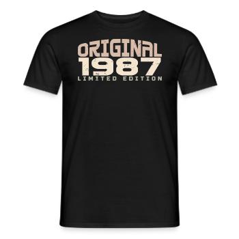 Millésime 1987 Édition Limitée 1987 Anniversaire - T-shirt homme - noir - Devant - AI Model Male 178 light (178cm)
