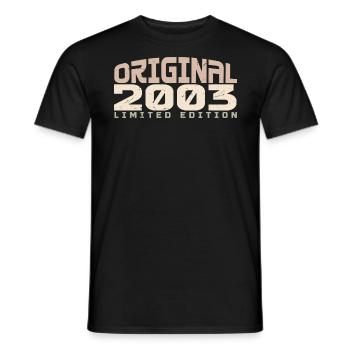 Millésime 2003 Édition Limitée 2003 Anniversaire - T-shirt homme - noir - Devant - AI Model Male 178 light (178cm)