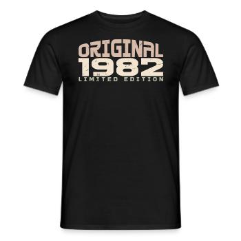 Vintage 1982 Limited Edition 1982 Birthday - Men's T-Shirt - black - Front - AI Model Male 178 light (178cm)