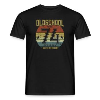 February 1974 - Geburtstag im Februar Oldschool - Männer T-Shirt - Schwarz - Vorne - AI Model Male 178 light (178cm)