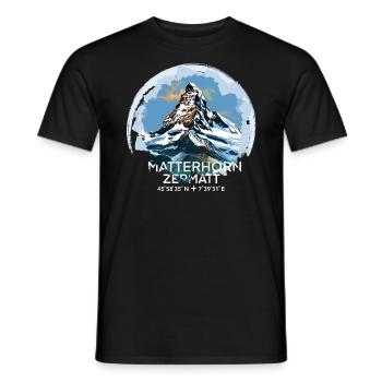 Matterhorn Zermatt Valais Hiking Switzerland Souvenir - Men's T-Shirt - black - Front - AI Model Male 178 light (178cm)