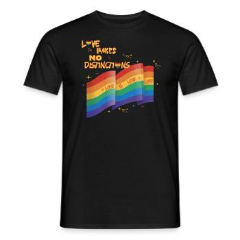 Love makes no destinctions LGBTQIA+ Pride - Men's T-Shirt - black - Front - AI Model Male 178 light (178cm)