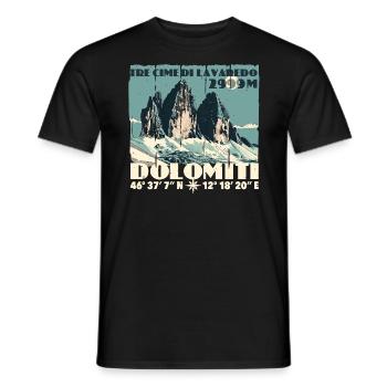 Dolomites de Tre Cime Lavaredo Dolomites des Trois Pics - T-shirt homme - noir - Devant - AI Model Male 178 light (178cm)
