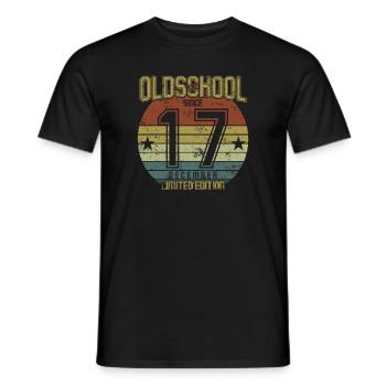December 2017 - Birthday in December Oldschool - Men's T-Shirt - black - Front - AI Model Male 178 light (178cm)
