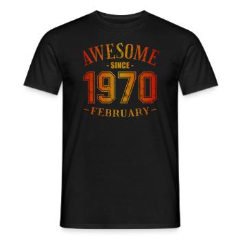 Février 1970 - Anniversaire en février Génial - T-shirt homme - noir - Devant - AI Model Male 178 light (178cm)