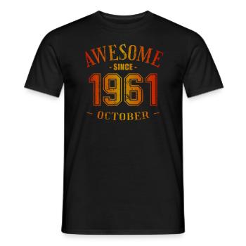 October 1961 - Geburtstag im Oktober Awesome - Männer T-Shirt - Schwarz - Vorne - AI Model Male 178 light (178cm)