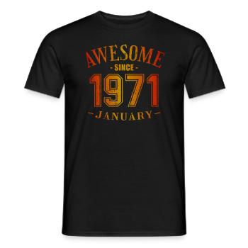 January 1971 - Geburtstag im Januar Awesome - Männer T-Shirt - Schwarz - Vorne - AI Model Male 178 light (178cm)