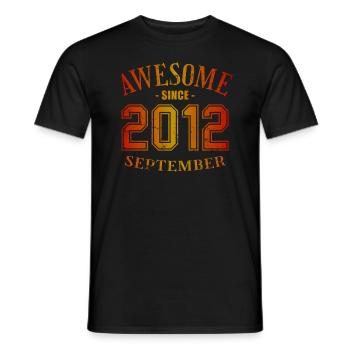 September 2012 - Birthday in September Awesome - Men's T-Shirt - black - Front - AI Model Male 178 light (178cm)