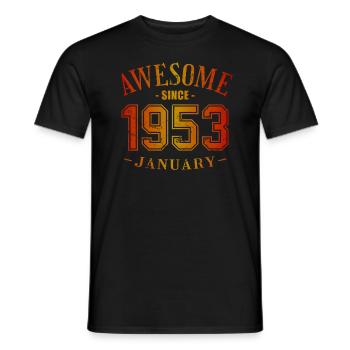 Janvier 1953 - Anniversaire en janvier Génial - T-shirt homme - noir - Devant - AI Model Male 178 light (178cm)