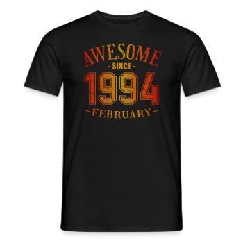 February 1994 - Geburtstag im Februar Awesome - Männer T-Shirt - Schwarz - Vorne - AI Model Male 178 light (178cm)