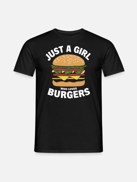 Just A Girl Who Loves Burgers Casual Style - Men's T-Shirt - black