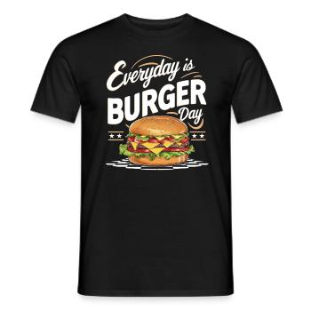 Jeden Tag ist Burger-Tag - Männer T-Shirt - Schwarz - Vorne - AI Model Male 178 light (178cm)