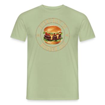 Everyday Is Burger Day Enjoy Your Meal - Men's T-Shirt - sage - Front - AI Model Male 178 light (178cm)